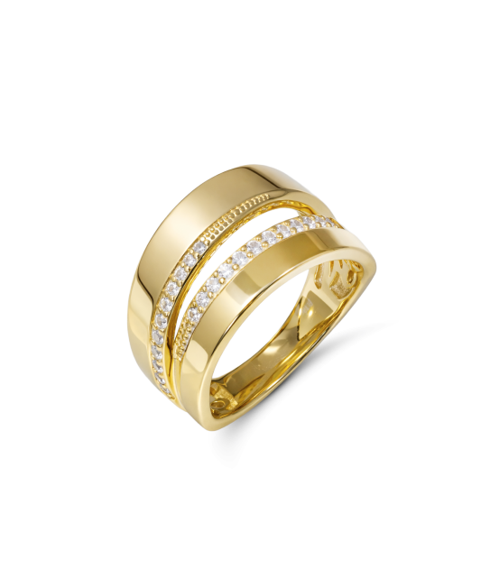 Kullatud Hõbesõrmus tsirkoonidega