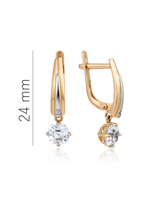 Золотые серьги с цирконами