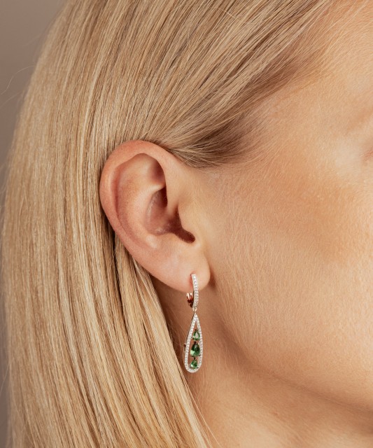 Серьги из серебра с цирконами