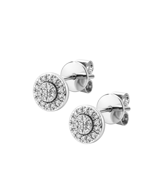 Valgest kullast kõrvarõngad teemantidega