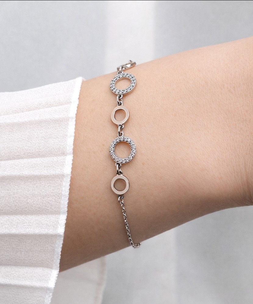 Браслет из позолоченного серебра с цирконами