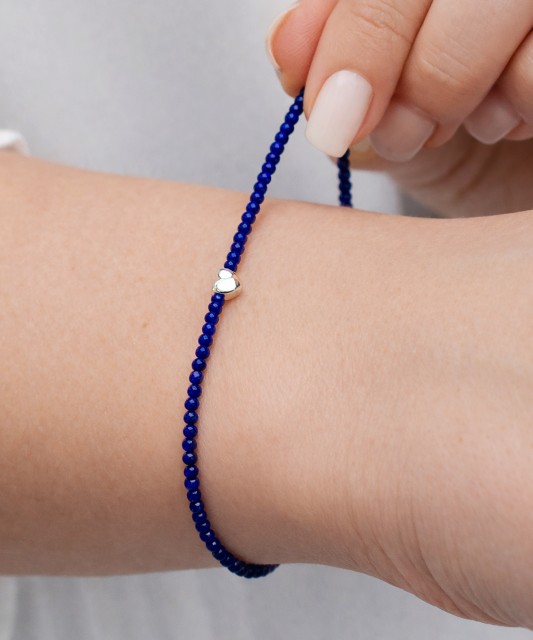 Hõbedane lapis lazuliga käevõru