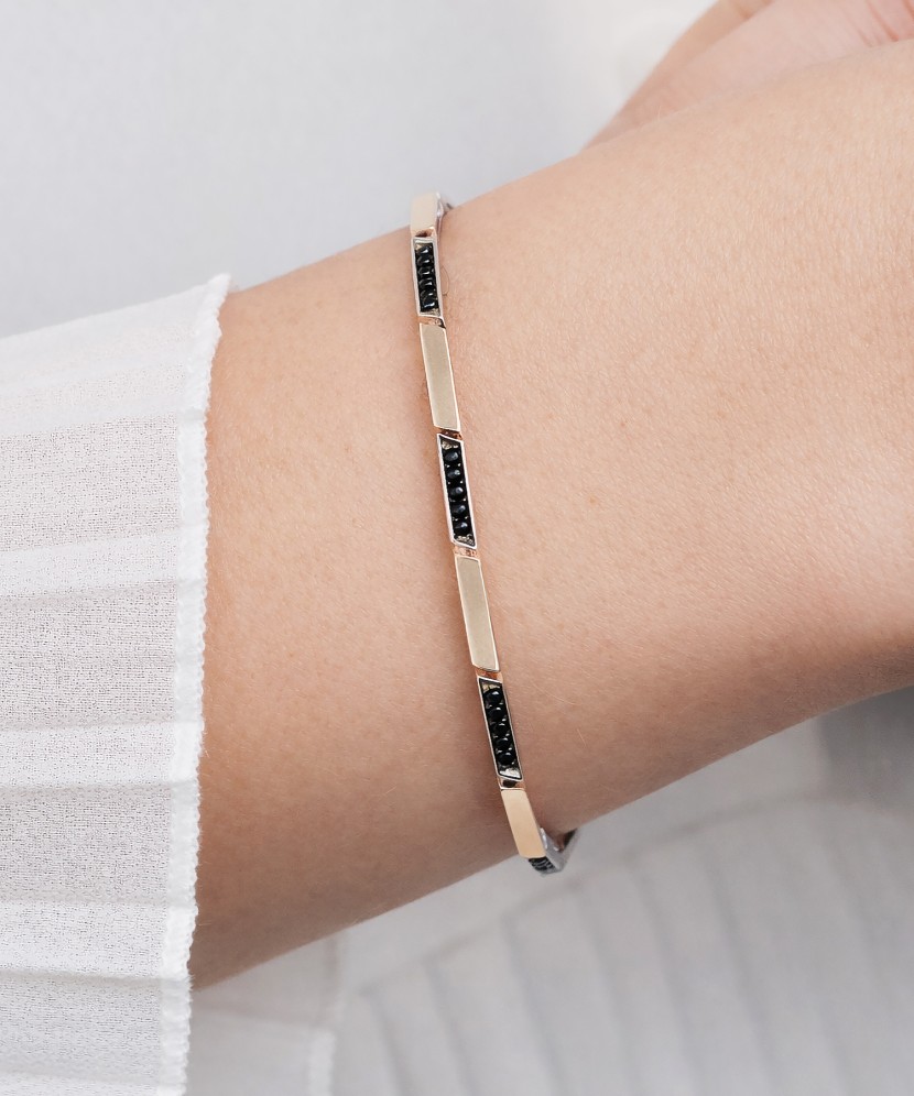 Hõbekäevõru tsirkoonidega kullatud