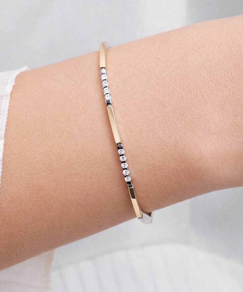 Hõbekäevõru tsirkoonidega kullatud