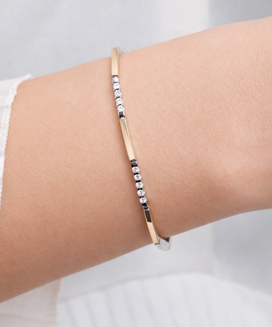 Hõbekäevõru tsirkoonidega kullatud