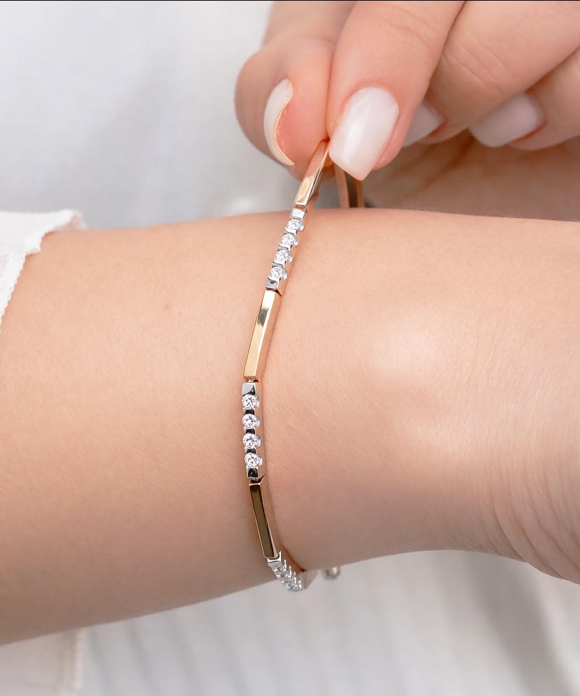 Браслет из позолоченного серебра с цирконами