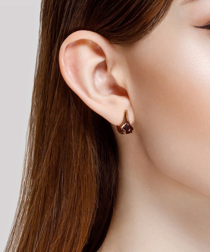 Auksiniai auskarai su sitalu ir cirkoniais - Auksiniai auskarai - Goldinga