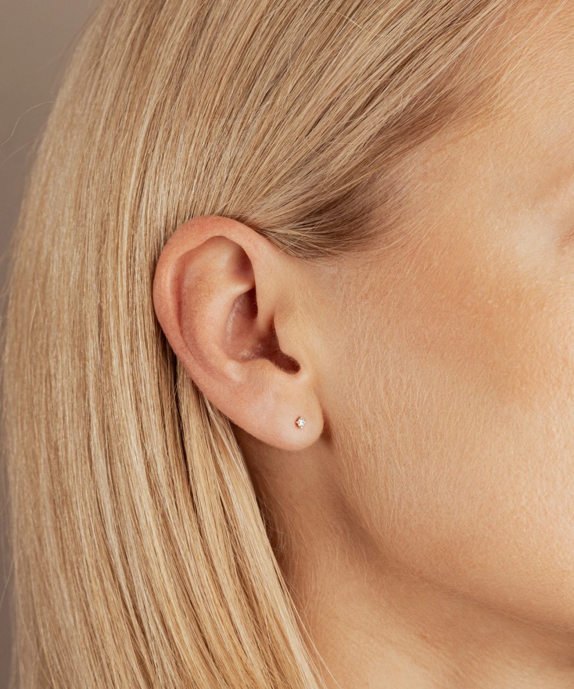 Kuldist kõrvarõngas 0,05 ct teemantiga (1tk.)