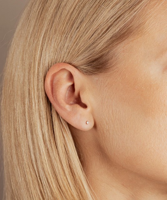 Kuldist kõrvarõngas 0,05 ct teemantiga (1tk.)