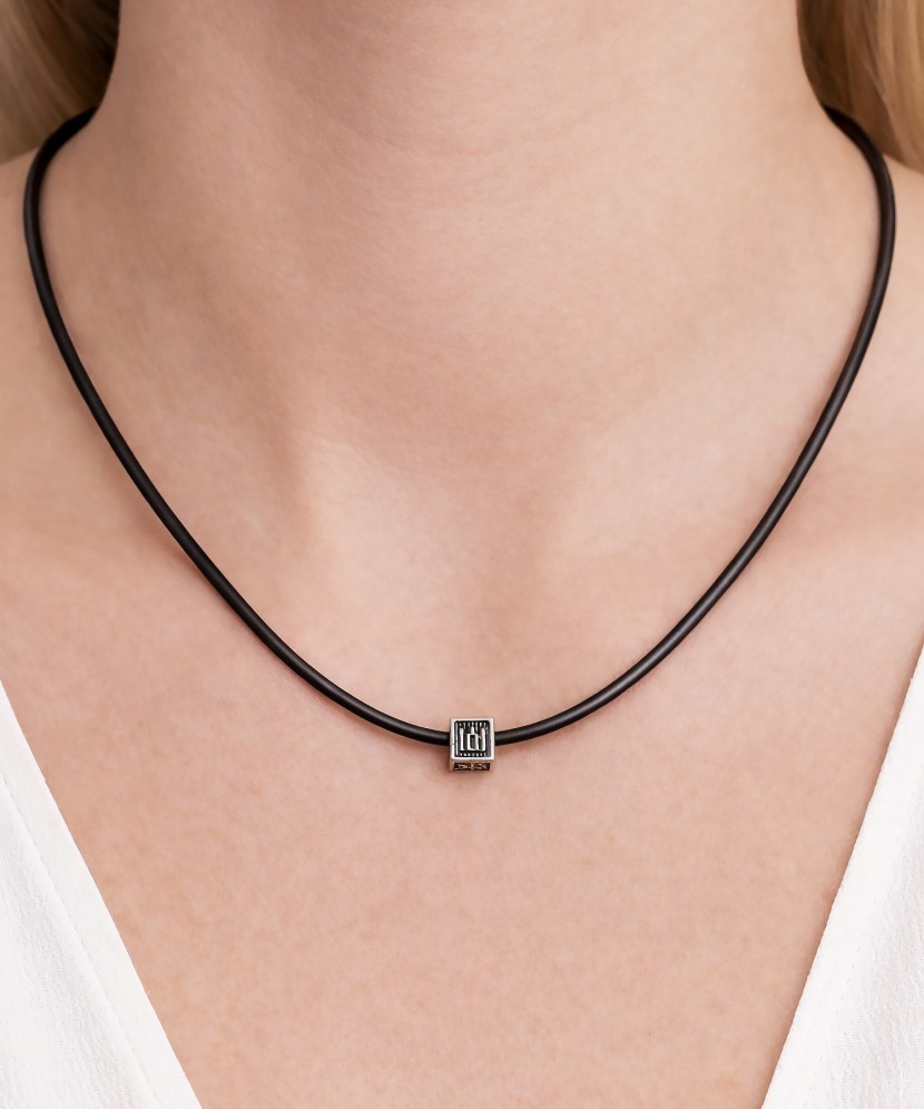 Кожаная цепочка с серебром