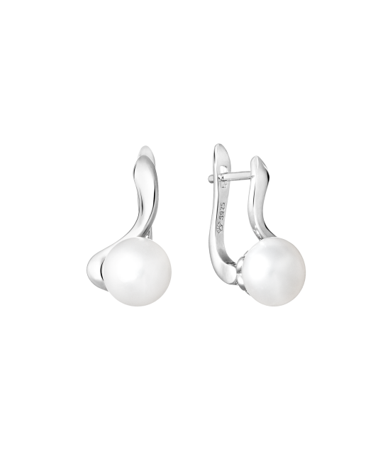Серьги из серебра с натуральным жемчугом