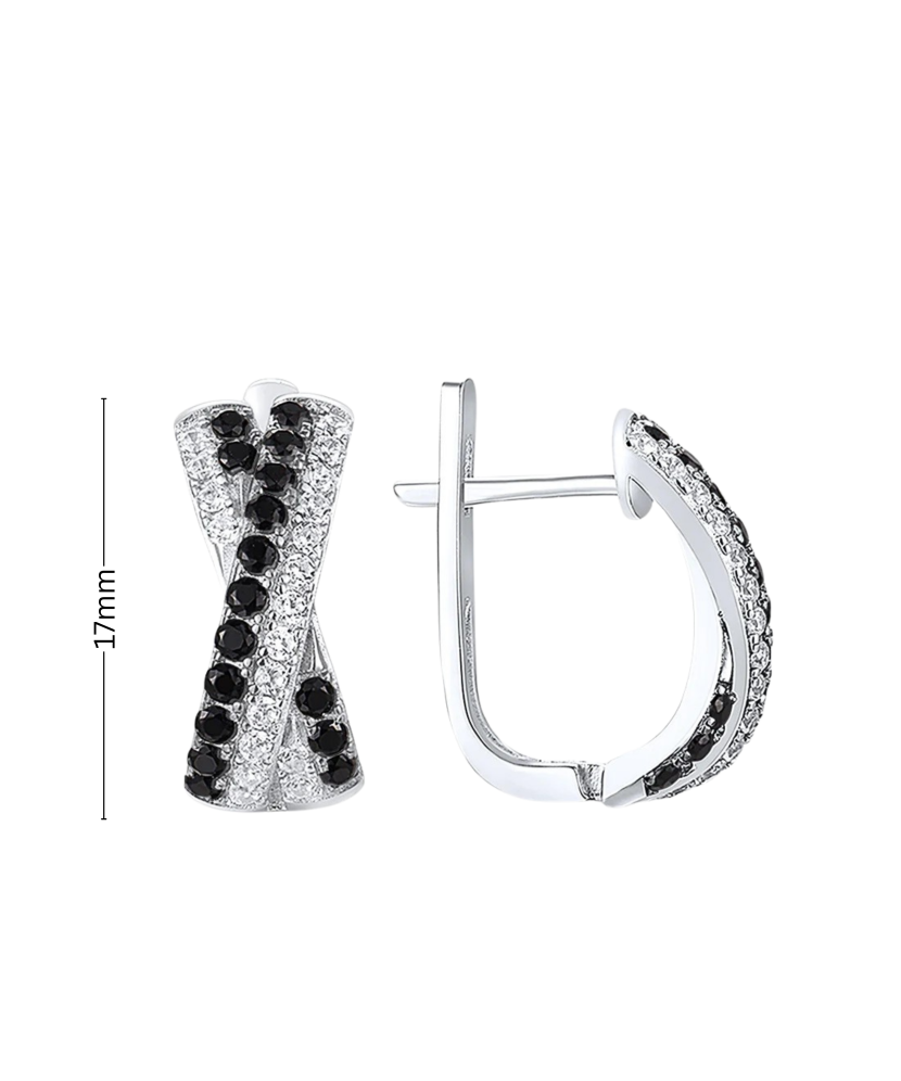 Hõbekõrvarõngad tsirkoonidega ja spinelliga