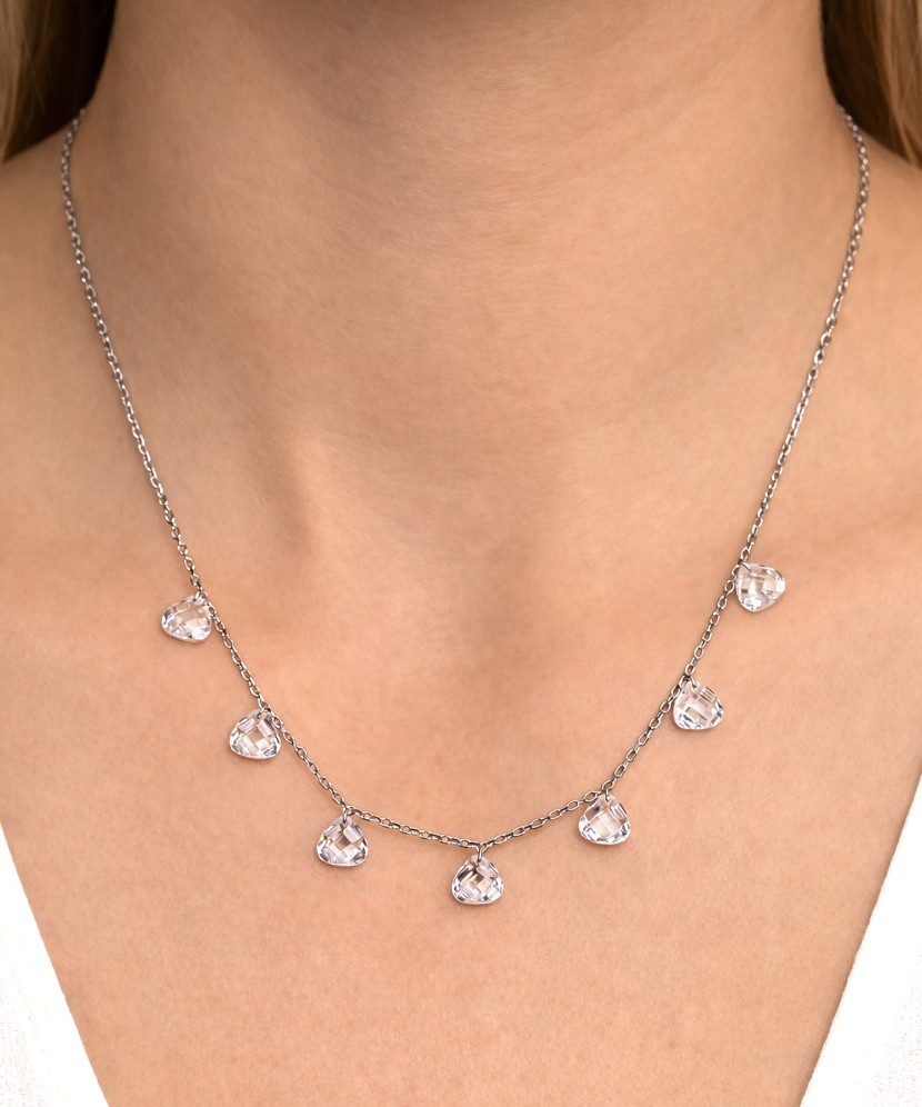 Hõbekett tsirkoonist ripatsiga