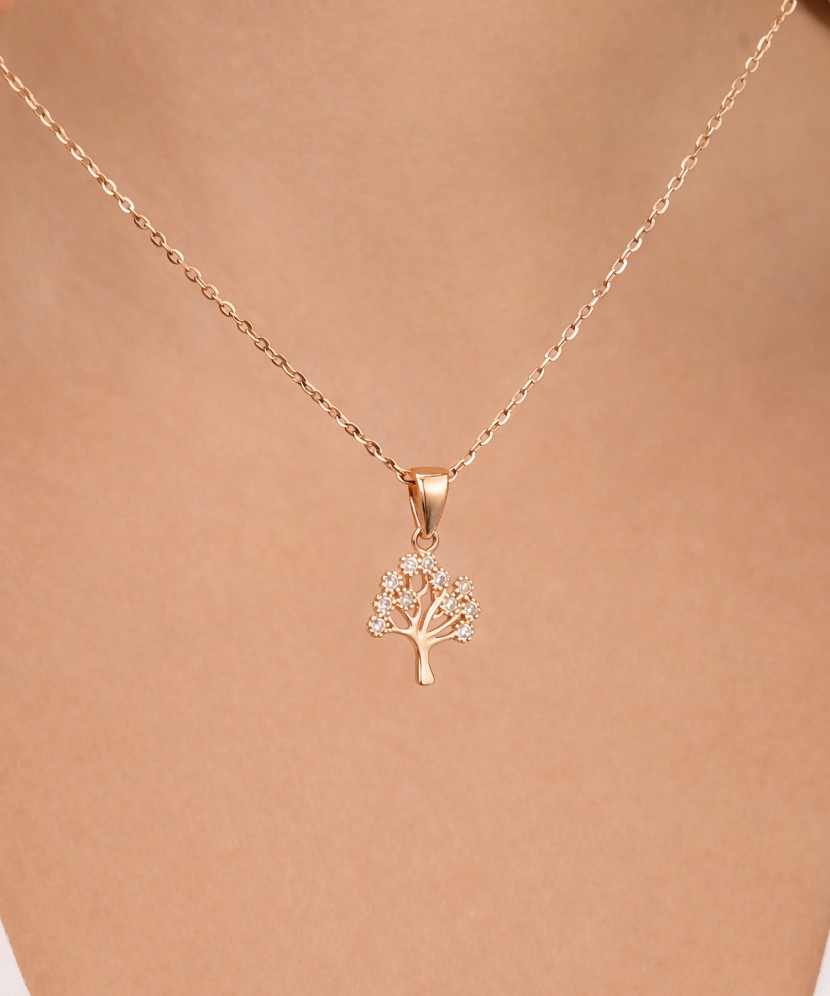 Kuldripats tsirkoonidega "elupuu"