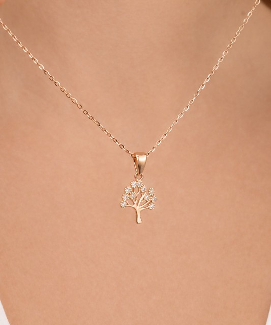 Kuldripats tsirkoonidega "elupuu"