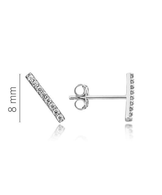 Valgest kullast kõrvarõngad tsirkoonidega