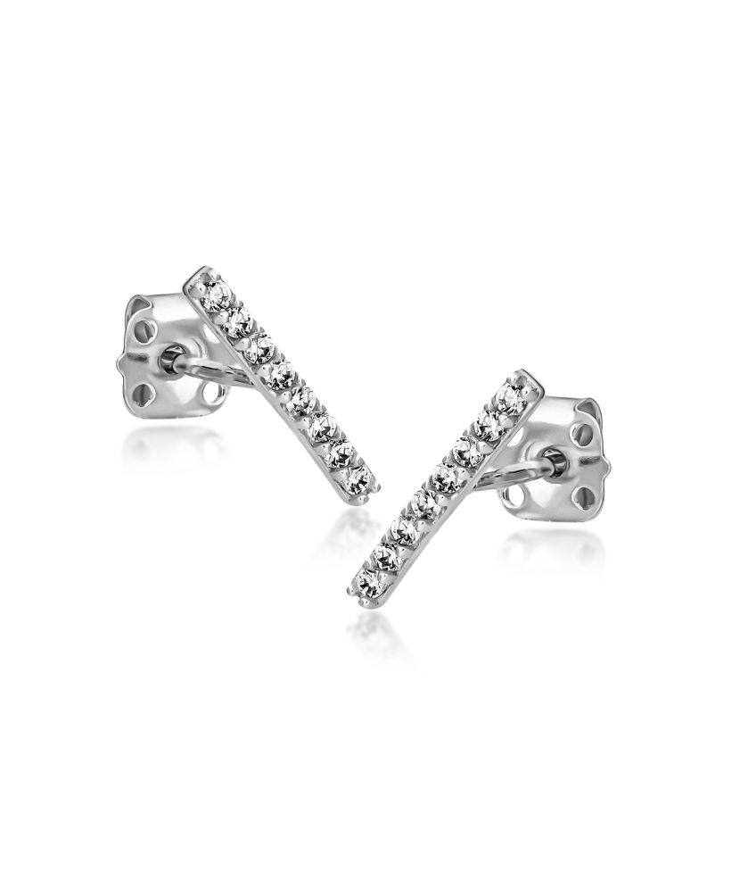 Серьги из белого золота с цирконами