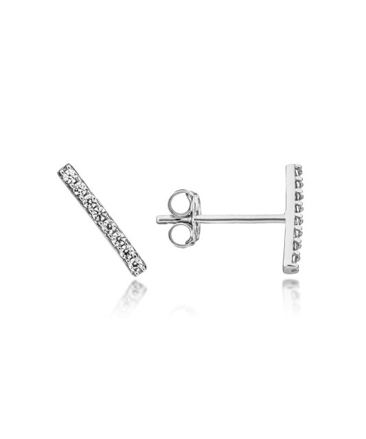 Серьги из белого золота с цирконами