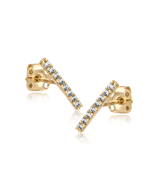 Kollase kulla kõrvarõngad tsirkoonidega