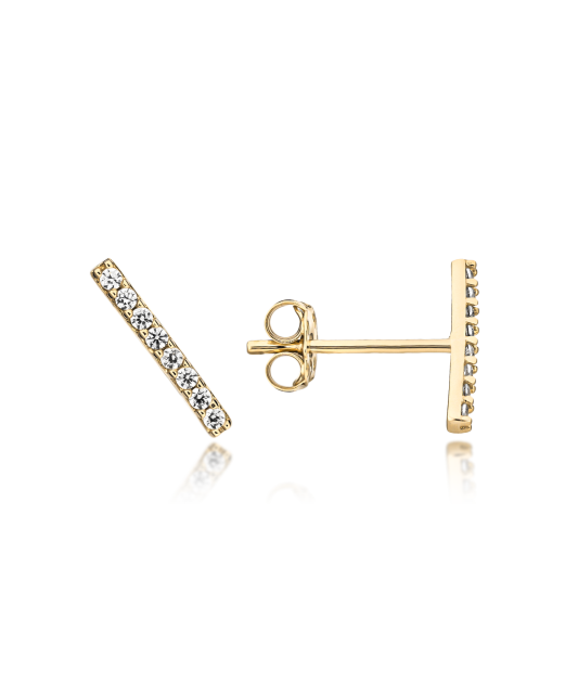 Kollase kulla kõrvarõngad tsirkoonidega