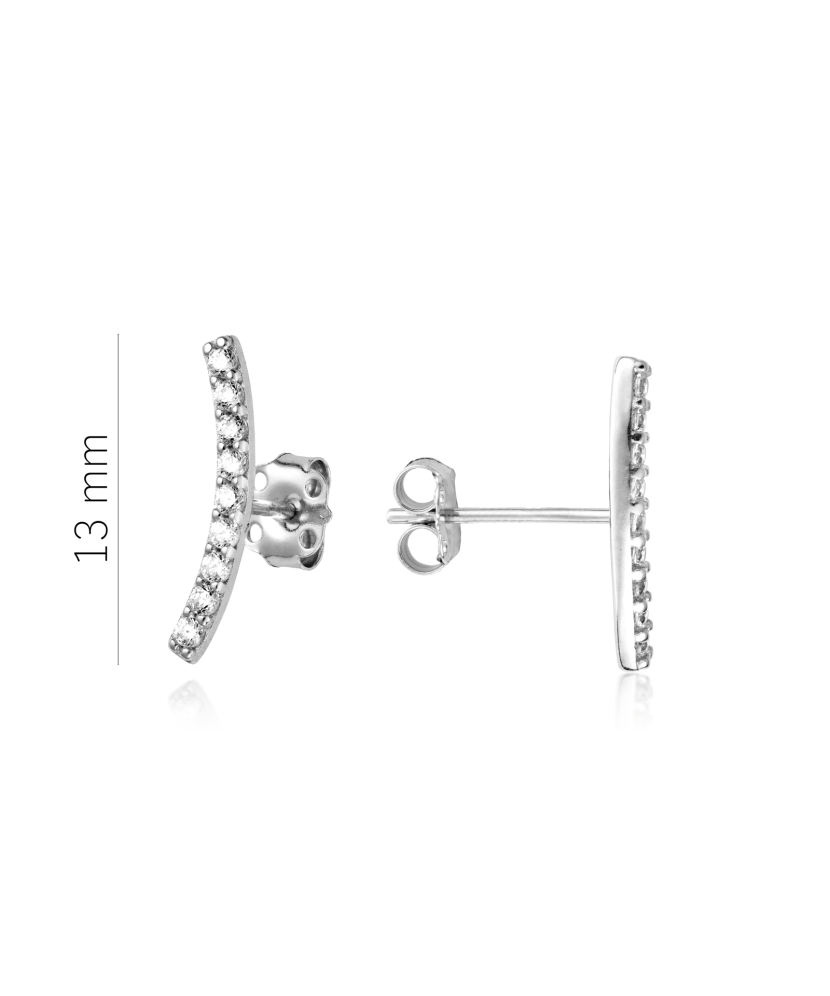 Valgest kullast kõrvarõngad tsirkoonidega