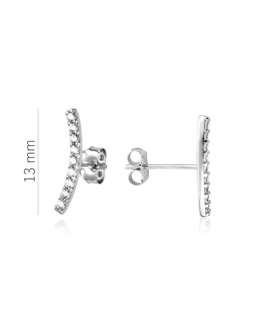 Valgest kullast kõrvarõngad tsirkoonidega