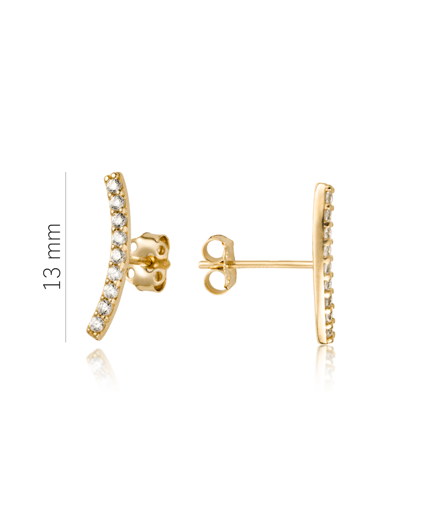 Серьги из желтого золота с цирконами