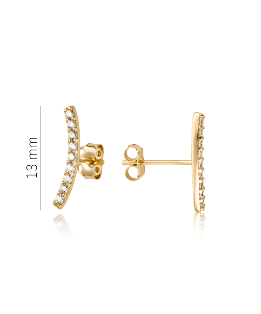 Серьги из желтого золота с цирконами