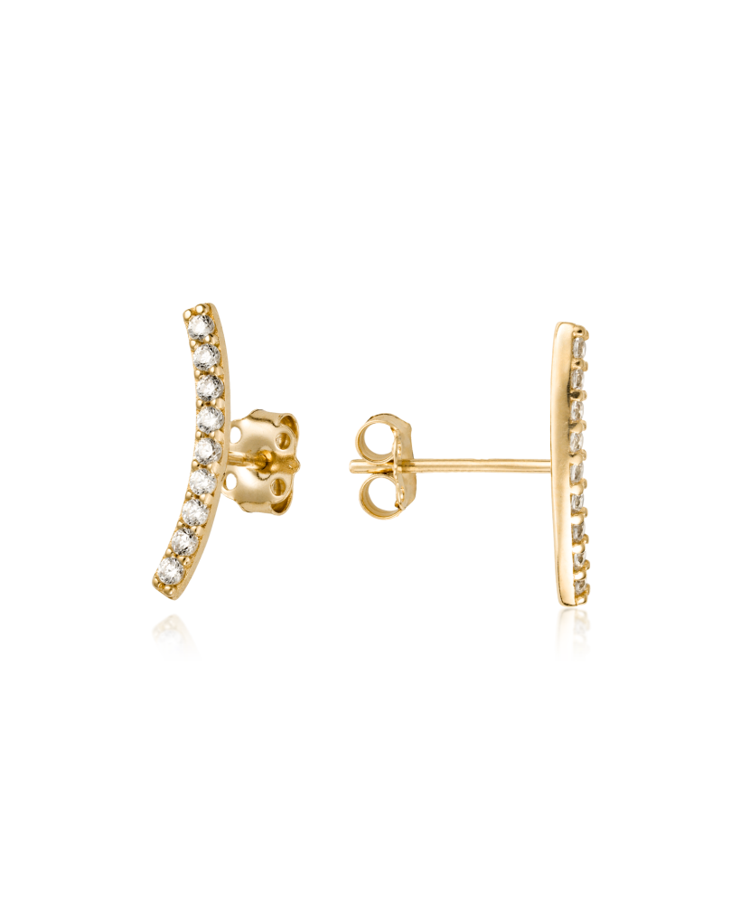 Kollase kulla kõrvarõngad tsirkoonidega