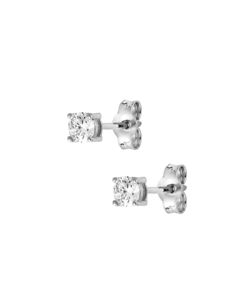 Valgest kullast kõrvarõngad tsirkoonidega