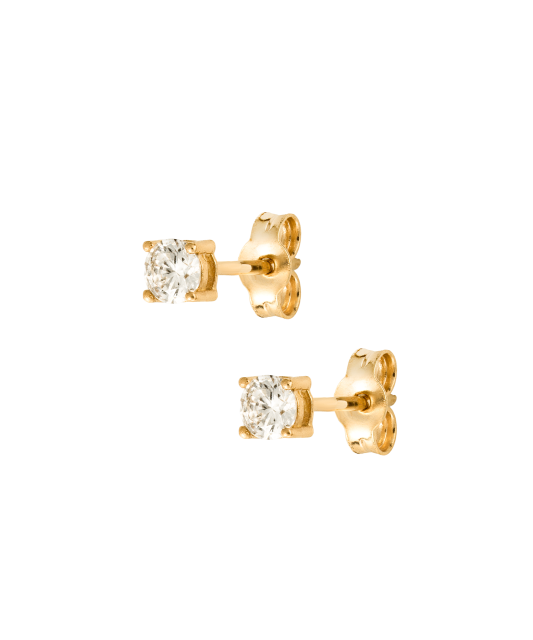 Kollase kulla kõrvarõngad tsirkoonidega