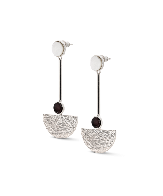 Hõbedast kõrvarõngad merevaigu ja pärlmutteriga