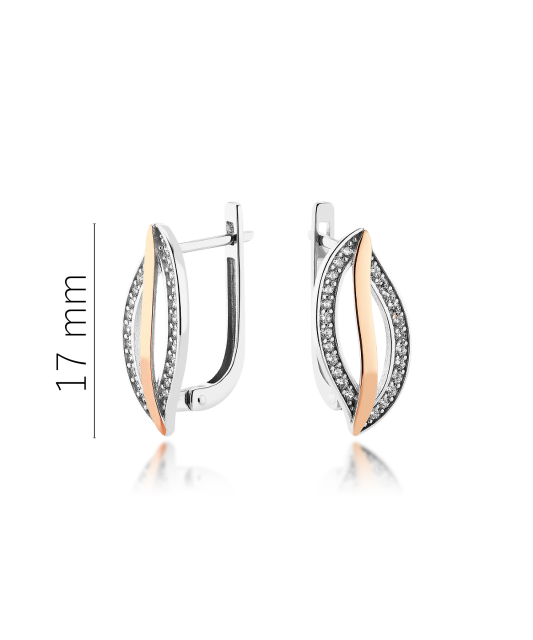 Hõbekõrvarõngad kullatud tsirkoonidega