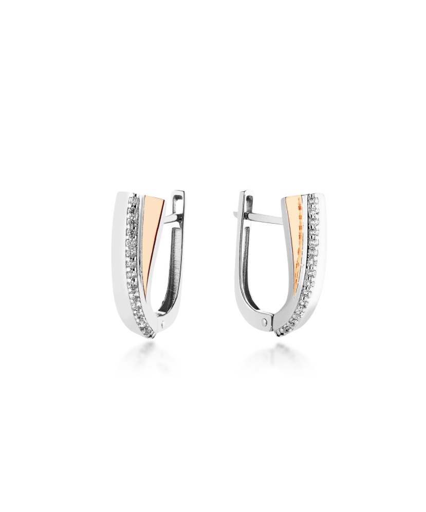 Hõbekõrvarõngad kullatud tsirkoonidega