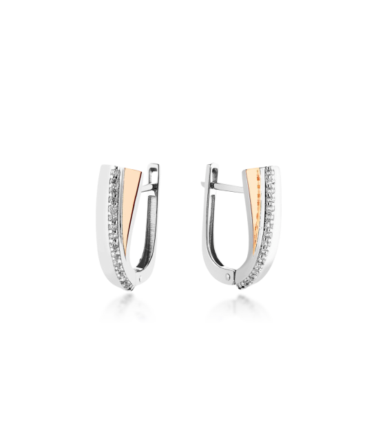 Hõbekõrvarõngad kullatud tsirkoonidega