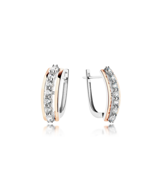 Hõbekõrvarõngad kullatud tsirkoonidega