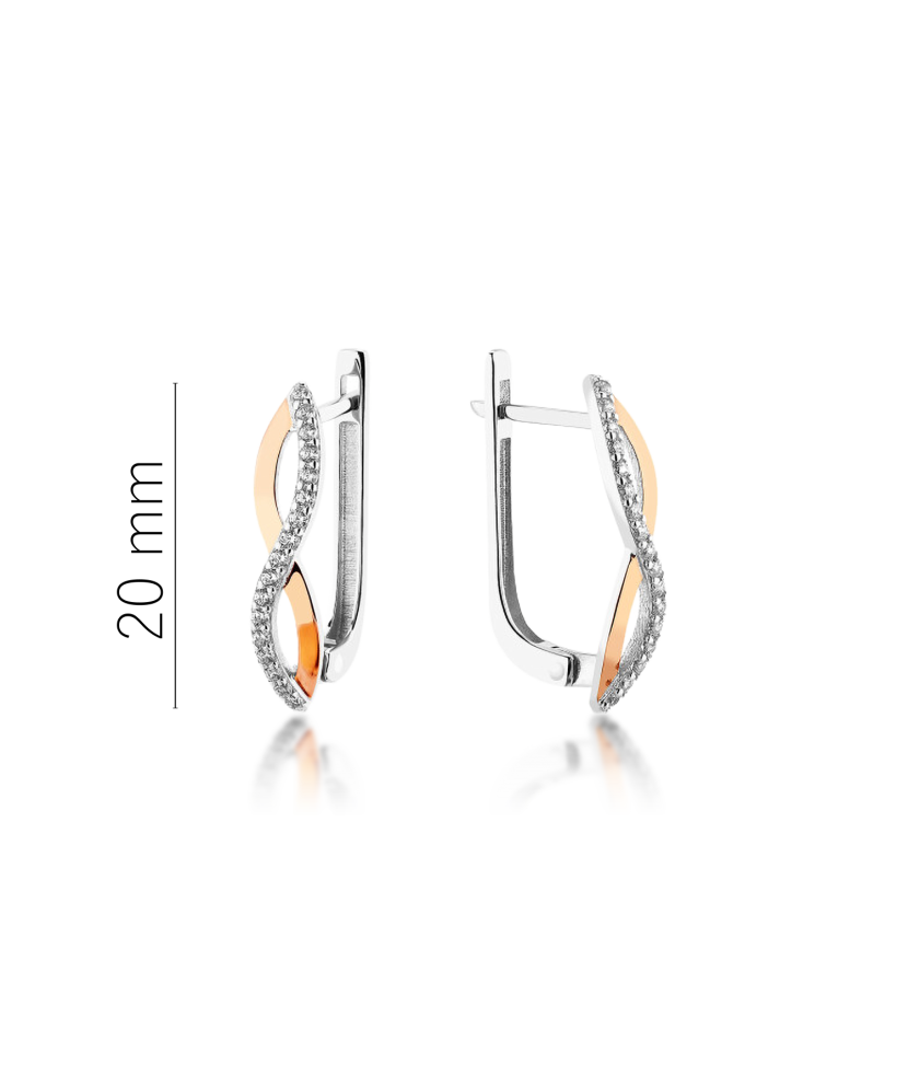 Hõbekõrvarõngad kullatud tsirkoonidega