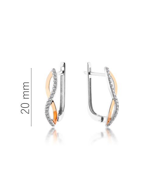 Hõbekõrvarõngad kullatud tsirkoonidega