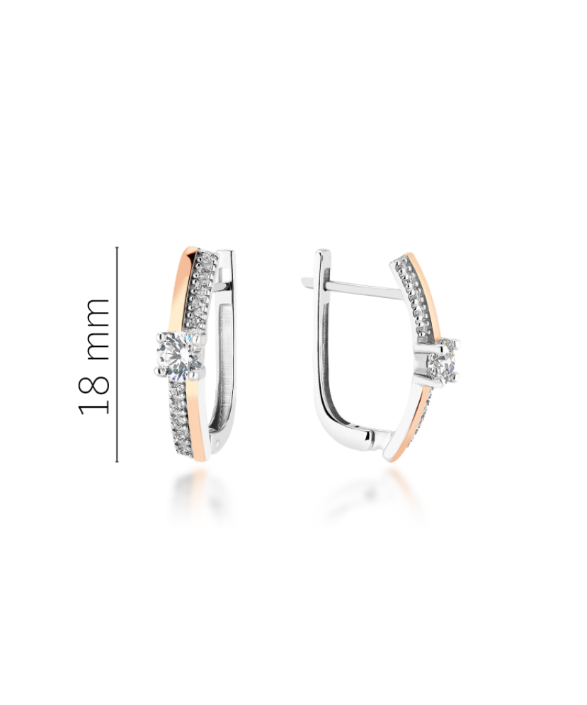 Hõbekõrvarõngad kullatud tsirkoonidega