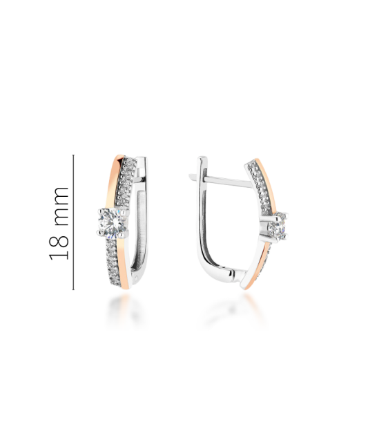 Hõbekõrvarõngad kullatud tsirkoonidega