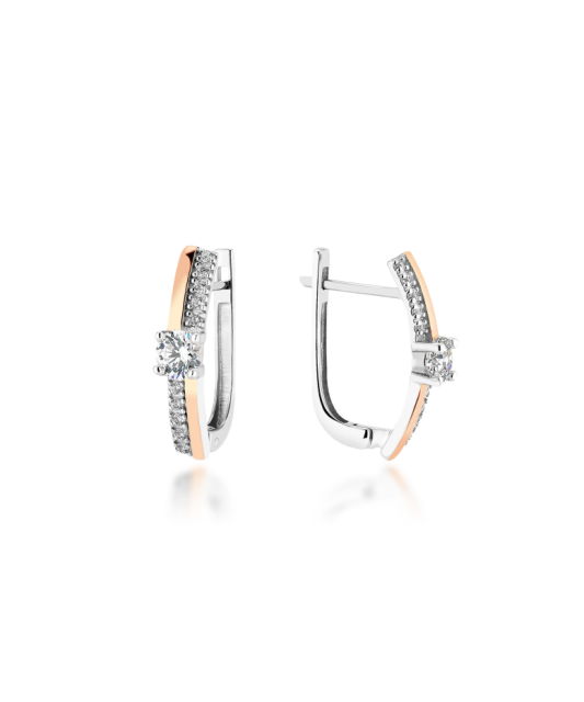 Hõbekõrvarõngad kullatud tsirkoonidega