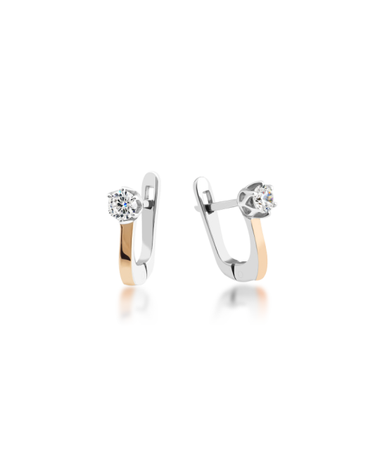 Hõbekõrvarõngad kullatud tsirkoonidega