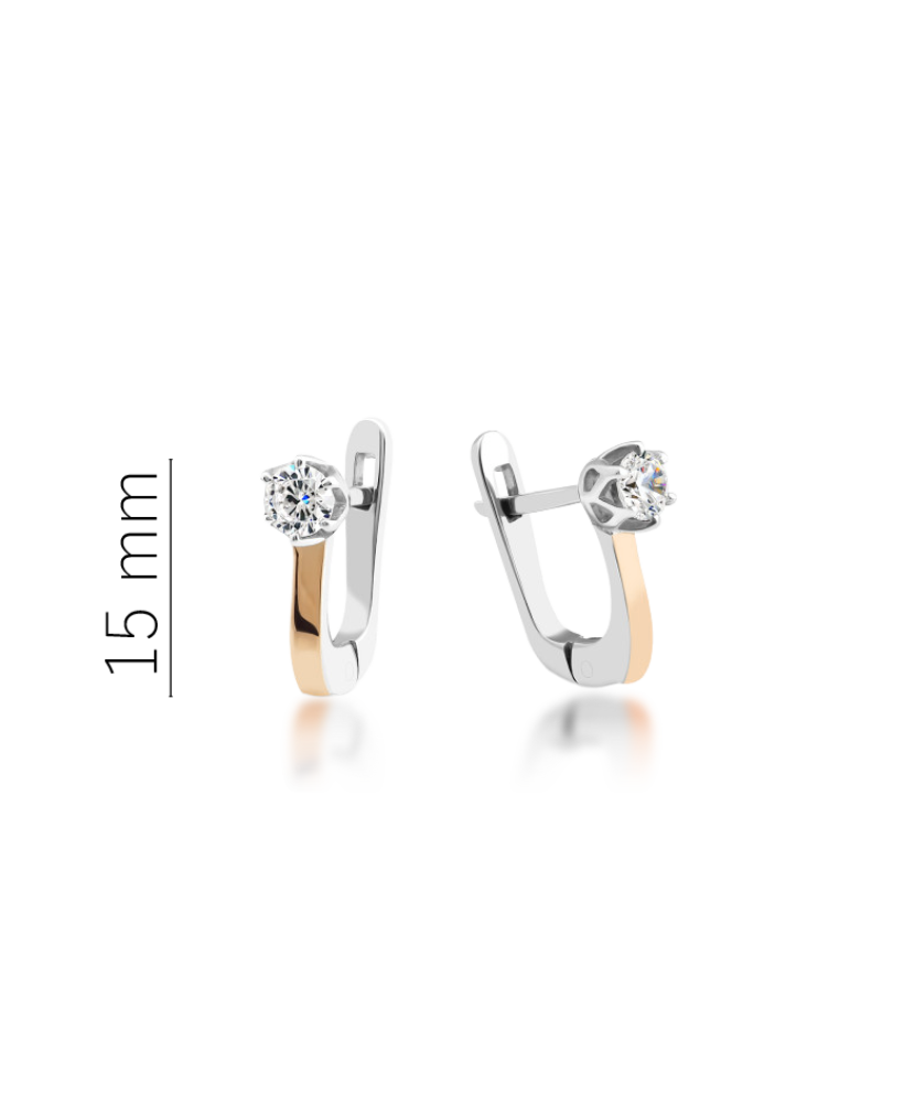 Hõbekõrvarõngad kullatud tsirkoonidega