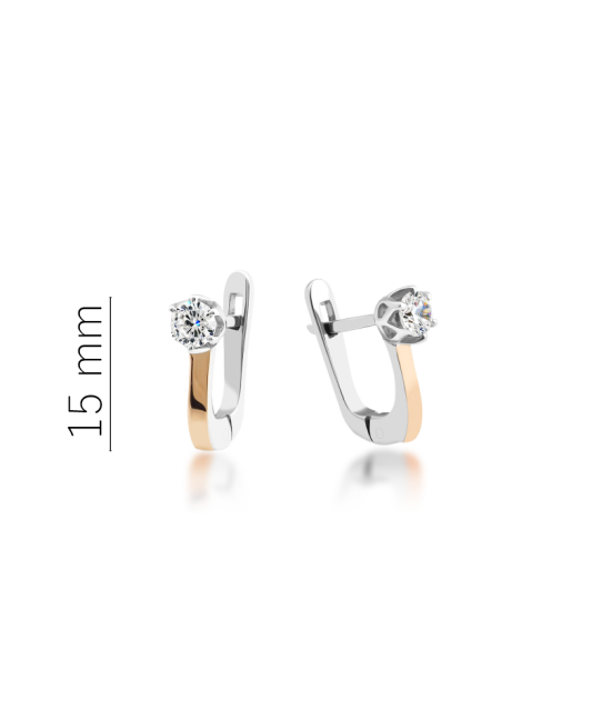 Hõbekõrvarõngad kullatud tsirkoonidega