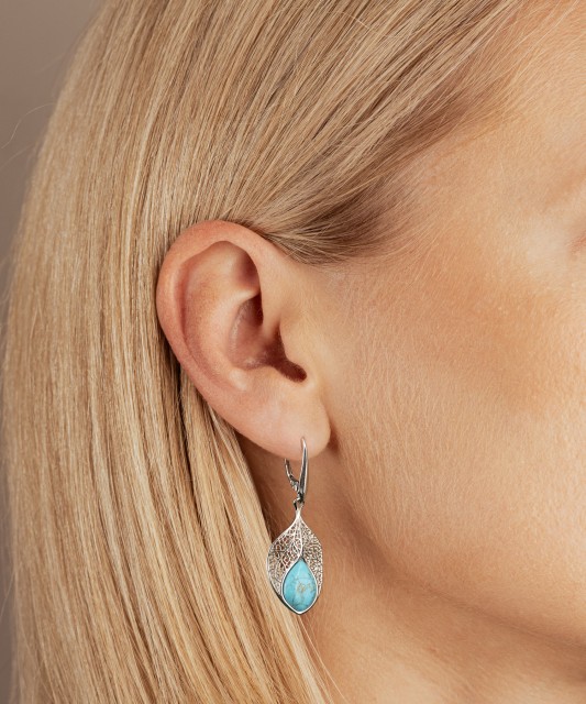 Hõbekõrvarõngad türkiisiga