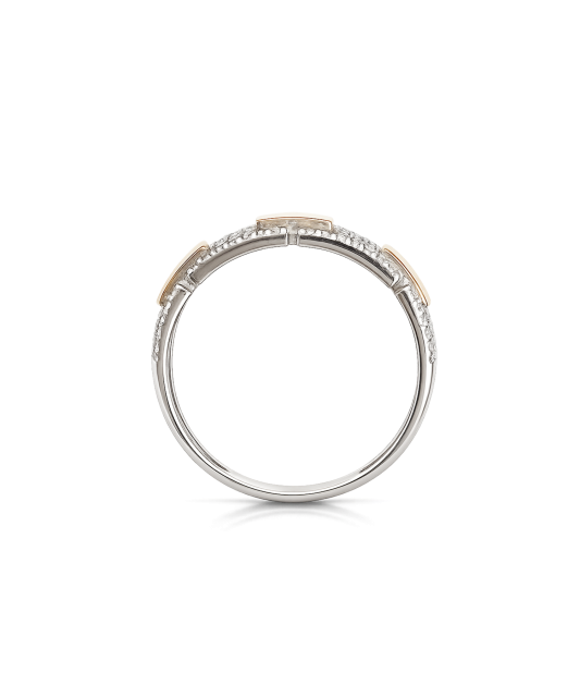 Hõbesõrmus kullatud tsirkoonidega