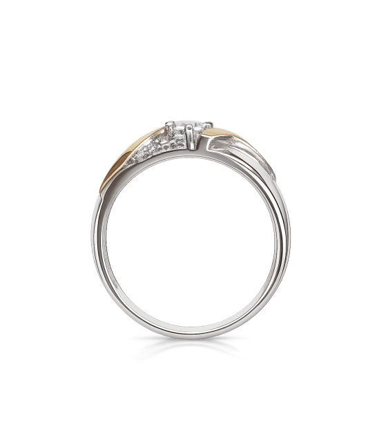 Hõbesõrmus kullatud tsirkoonidega