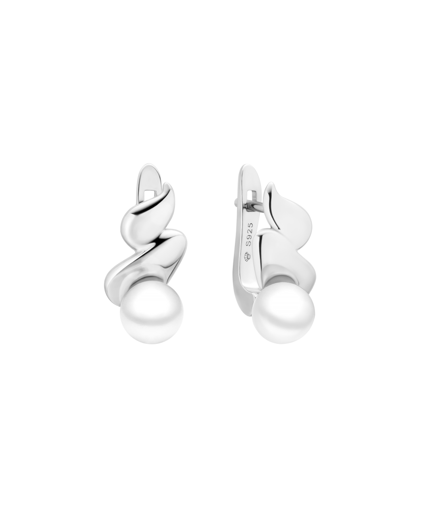 Серьги из серебра с жемчугом