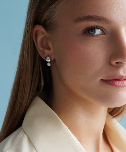 Hõbekõrvarõngad pärlitega