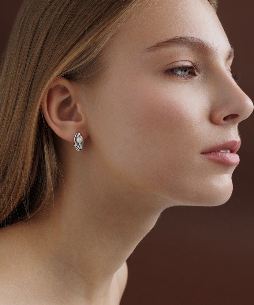 Hõbekõrvarõngad pärlitega